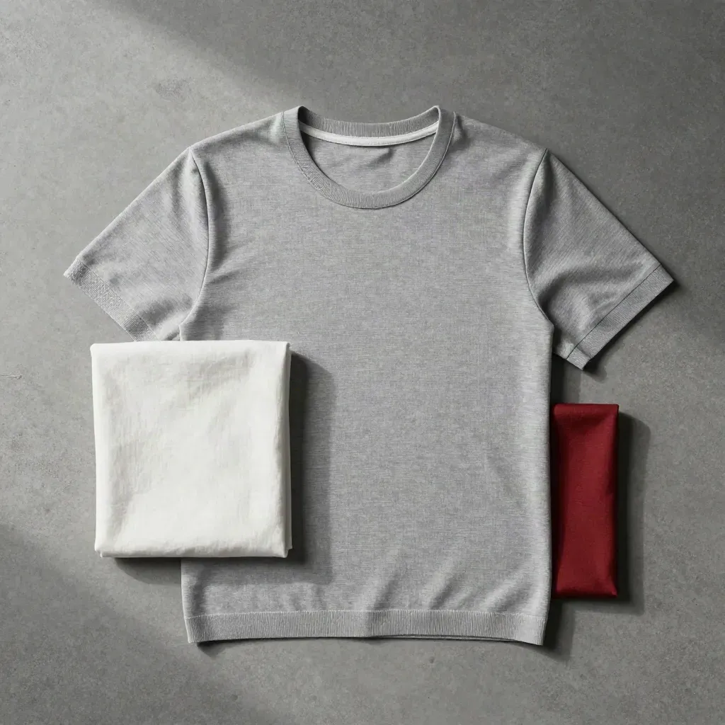 T-shirt piegata per tifosi Italia su lastra di cemento, con luce morbida e accento rosso